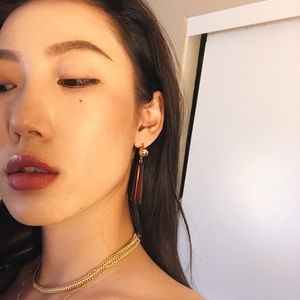 Brown acrylic earrings